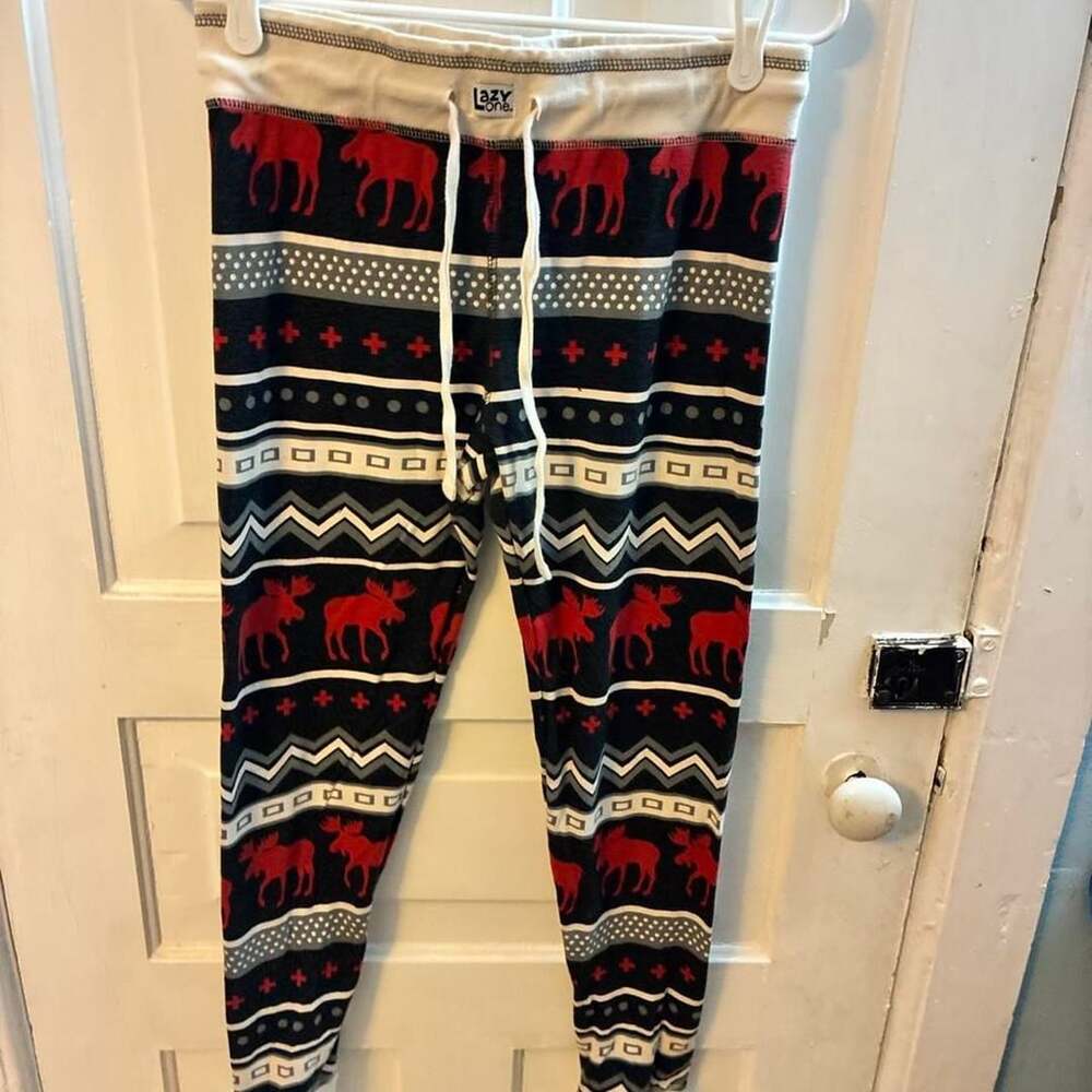 Lazy One Moose Fair Isle PJ Leggings Small
